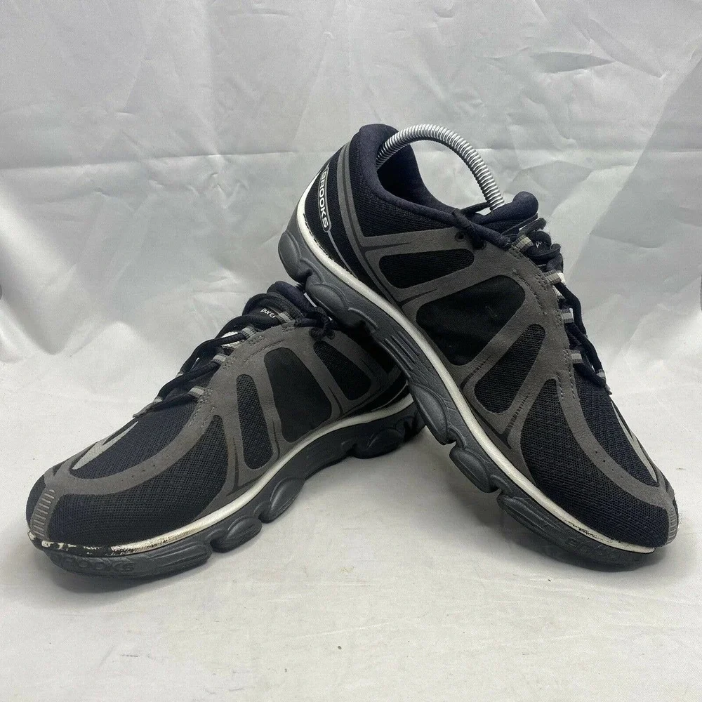 Brooks Pure Flow 2 Black Silver Running Shoes 1101371D815 Mens Size 10.5_5